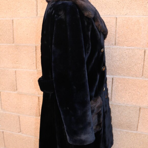 Vintage Borgazia Faux Fur Deep Pile Fabric by Borg Textiles Shearling Fur Coat B - Picture 8 of 15